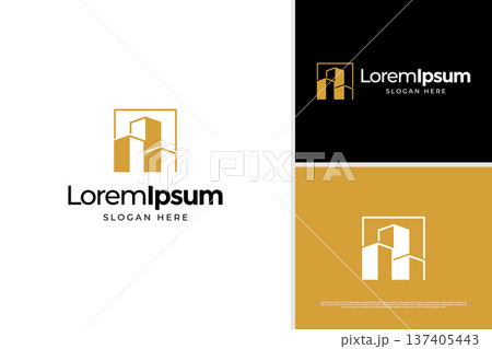 Abstract building real estate logo design template 137405443