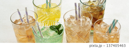 Wide banner with colorful cocktails Wide banner with colorful cocktails 137405463