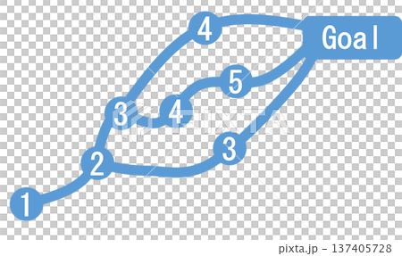 目標達成へのロードマップのイラスト	 137405728