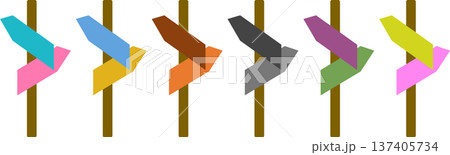 看板のグラフィック素材イラストセット 看板のグラフィック素材イラストセット 137405734