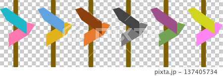 Signboard graphic material illustration set 137405734