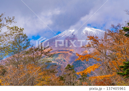 （静岡県）富士山スカイライン・七曲り付近から山頂を見上げる 137405961