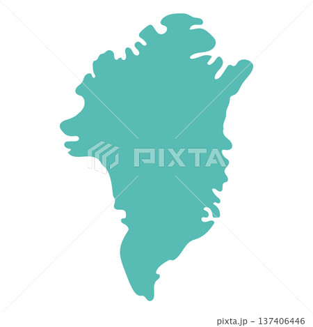 A simple green silhouette of Greenland map 137406446