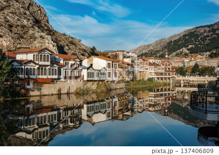 Amasya Turkey riverside Ottoman houses and bridge Amasya Turkey riverside Ottoman houses and bridge 137406809