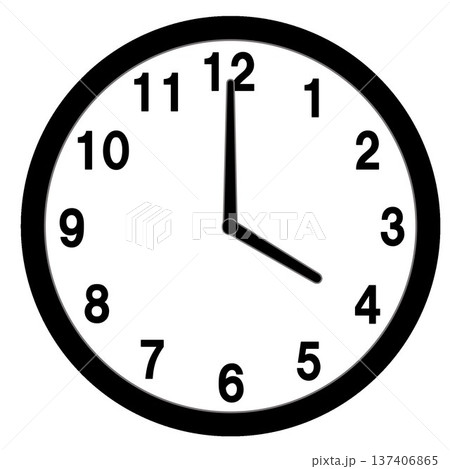 4時を示す時計のイラスト 137406865