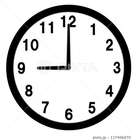 9時を示す時計のイラスト 9時を示す時計のイラスト 137406870