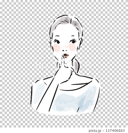 Stylish Japanese women advertising material 137406883