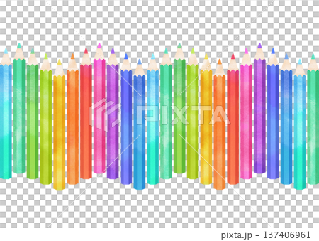 カラフルな水彩タッチの色鉛筆イラスト 137406961