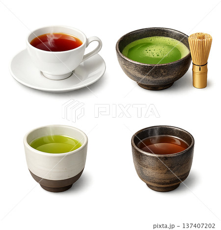 お茶のイラスト　セット 137407202