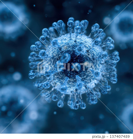 Blue virus cell represents common cold intricacies 137407489