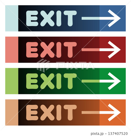 Four colored signs with arrows Four colored signs with arrows 137407520