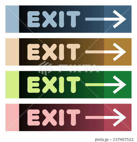 Four colored signs with arrows Four colored signs with arrows 137407522