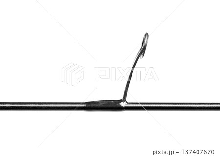 Fishing rod spinning ring for line close-up, isolate on white background. 137407670