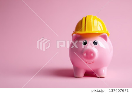 Colorful piggy bank for construction fun! 137407671