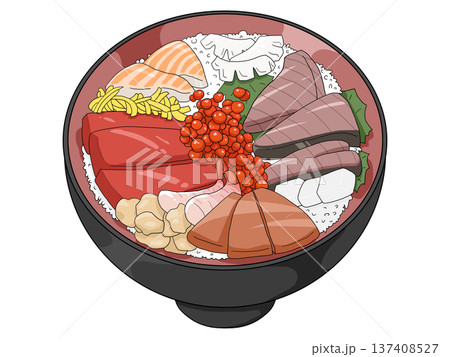 海鮮丼のイラスト 海鮮丼のイラスト 137408527