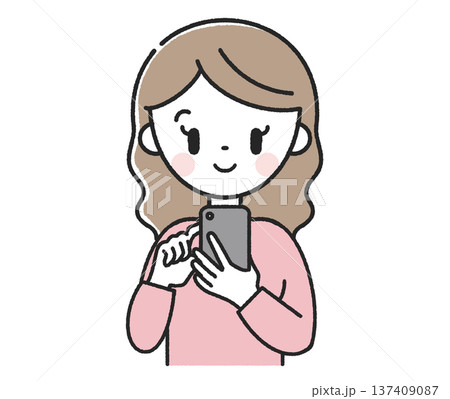 スマホを操作する女性 137409087