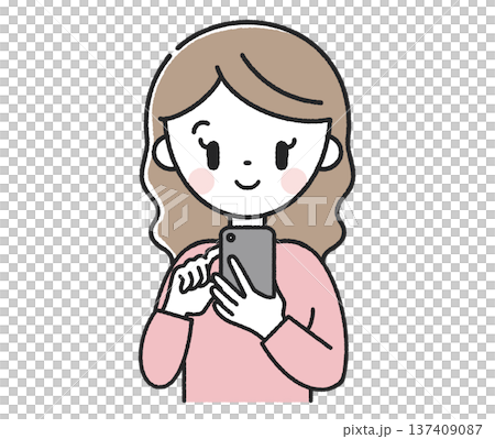 スマホを操作する女性 137409087