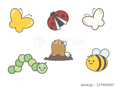 春の野原の虫のイラストセット 137409897