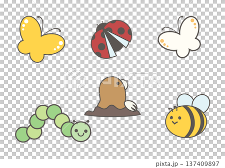 春の野原の虫のイラストセット 137409897