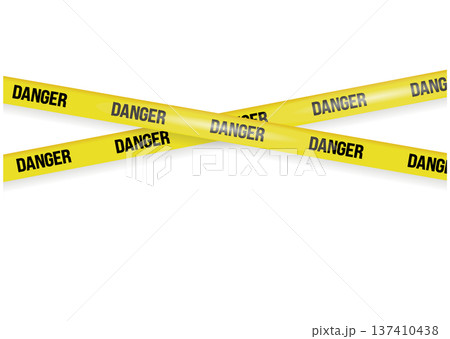 黄色いDANGER(危険)の規制線・バリケードテープのベクターイラスト素材 黄色いDANGER(危険)の規制線・バリケードテープのベクターイラスト素材 137410438