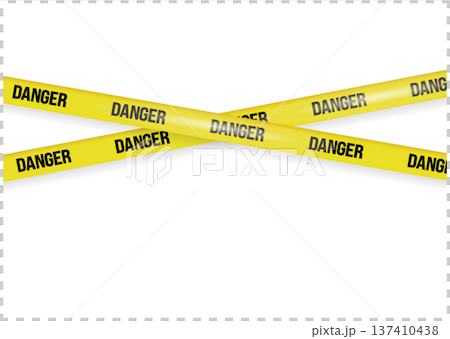 黄色いDANGER(危険)の規制線・バリケードテープのベクターイラスト素材 黄色いDANGER(危険)の規制線・バリケードテープのベクターイラスト素材 137410438