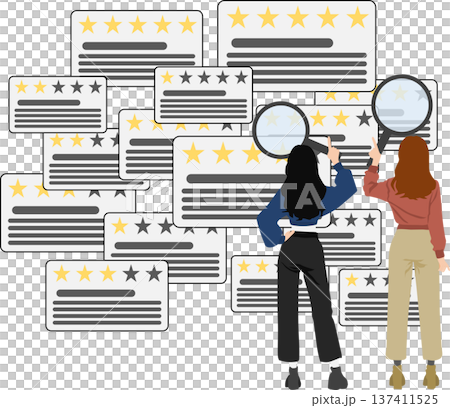 檢查和考慮評論的插圖 137411525