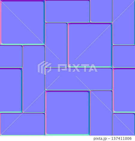 Rectangular Block Pavement Normal Map Texture for 3D Rectangular Block Pavement Normal Map Texture for 3D 137411806