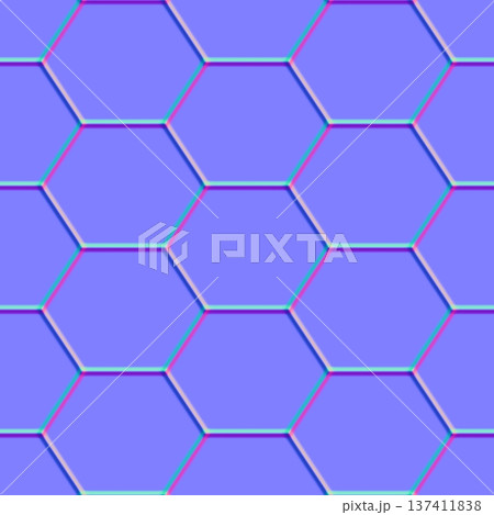 Beveled Hexagon Tile Floor Normal Map Beveled Hexagon Tile Floor Normal Map 137411838