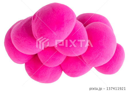 sphere pile plasticine color pink clay isolated on white background sphere pile plasticine color pink clay isolated on white background 137411921