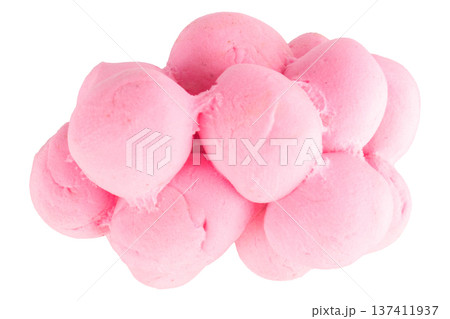 sphere pile plasticine color pink clay isolated on white background sphere pile plasticine color pink clay isolated on white background 137411937