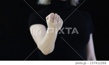 Gesture, fist hand symbol means threat punishment or bullying Gesture, fist hand symbol means threat punishment or bullying 137412268