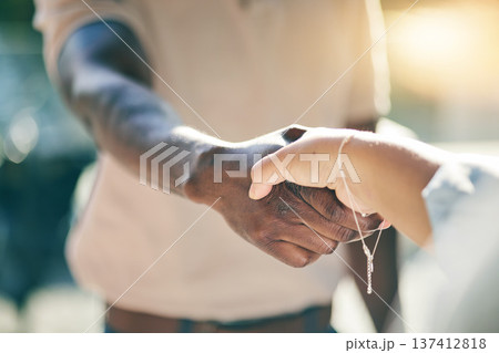 Handshake, collaboration and business meeting, partnership and introduction, hello or welcome closeup. Trust, people in team and recruitment, agreement and onboarding, thank you and shaking hands Handshake, collaboration and business meeting, partnership and introduction, hello or welcome closeup. Trust, people in team and recruitment, agreement and onboarding, thank you and shaking hands 137412818