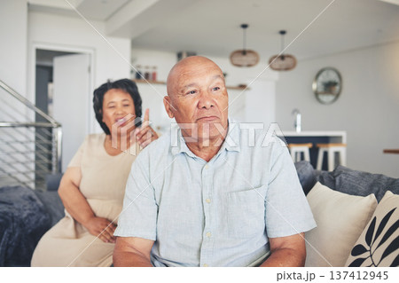 Thinking, man or frustrated old couple fight with stress for marriage problem, breakup or bad communication. Shouting, home or angry senior people in conflict or betrayal of cheating drama or divorce Thinking, man or frustrated old couple fight with stress for marriage problem, breakup or bad communication. Shouting, home or angry senior people in conflict or betrayal of cheating drama or divorce 137412945