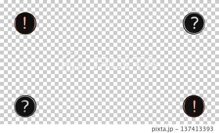 【透明背景】橡膠質感獎牌，帶有驚喜和問號❗❓角，金銀雙色，4K分辨率 137413393