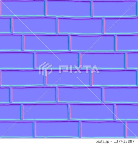 Clean Beveled Brick Normal Map Textureのイラスト素材 [137413897] - PIXTA