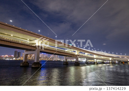 夏　東京夜景　台場公園から見える景色 137414229