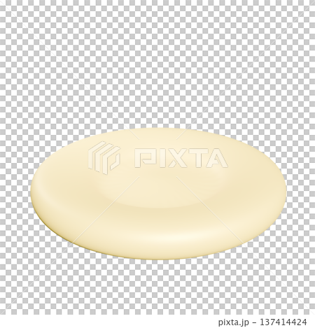 3D cute plump cream colored plate transparent 137414424