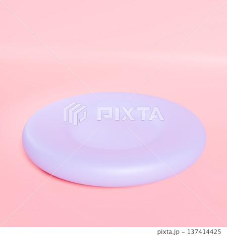3Dのかわいいぷっくり紫色のお皿 137414425