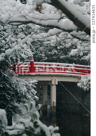 神社の雪景色 137414635