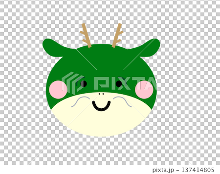 かわいい丸顔のたつの干支イラスト（パステルカラー・ほっぺ・表情あり） 137414805