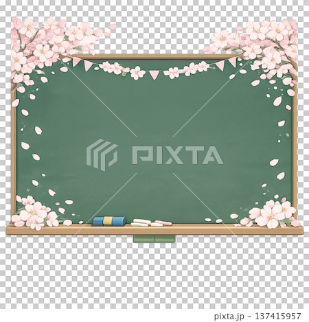 黒板と桜 黒板と桜 137415957