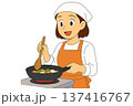 料理をする女性 137416767