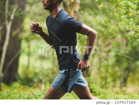 Man, speed and running in park for action, motion blur and power of cardio workout in nature. Closeup, runner and sports athlete in race for marathon with energy, exercise or fast performance outdoor Man, speed and running in park for action, motion blur and power of cardio workout in nature. Closeup, runner and sports athlete in race for marathon with energy, exercise or fast performance outdoor 137417164