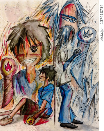 同人誌小説「ソウルファイア」扉絵1-決意の日に 137418754