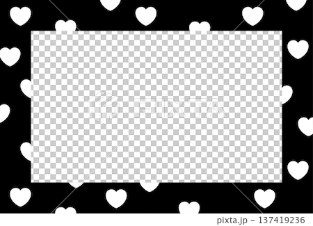 Black rectangle frame with white heart pattern for Valentine Day, card print, polaroid photo, template, poster, book cover, notepad, sticky note, memo, banner, border, postcard, standee, paper design Black rectangle frame with white heart pattern for Valentine Day, card print, polaroid photo, template, poster, book cover, notepad, sticky note, memo, banner, border, postcard, standee, paper design 137419236