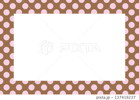 Brown rectangle frame with pink polka dot pattern for card print, polaroid photo, template, poster, book cover, notepad, sticky note, memo, banner, border, postcard, standee, paper design, decoration Brown rectangle frame with pink polka dot pattern for card print, polaroid photo, template, poster, book cover, notepad, sticky note, memo, banner, border, postcard, standee, paper design, decoration 137419237