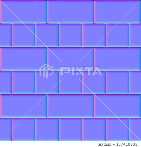 Rounded Edge Brick Wall Normal Map for PBR Texturing 137419838
