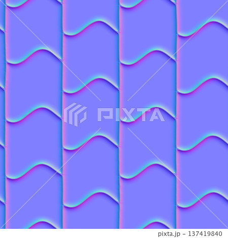 Seamless Wavy Roof Tiles Normal Map Texture Seamless Wavy Roof Tiles Normal Map Texture 137419840