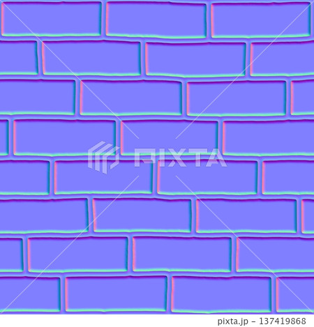 Long Block Brick Wall Normal Map 137419868