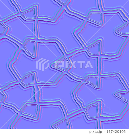 Modern Beveled Geometric Tile Normal Map for 3D...のイラスト素材 [137420103 ...